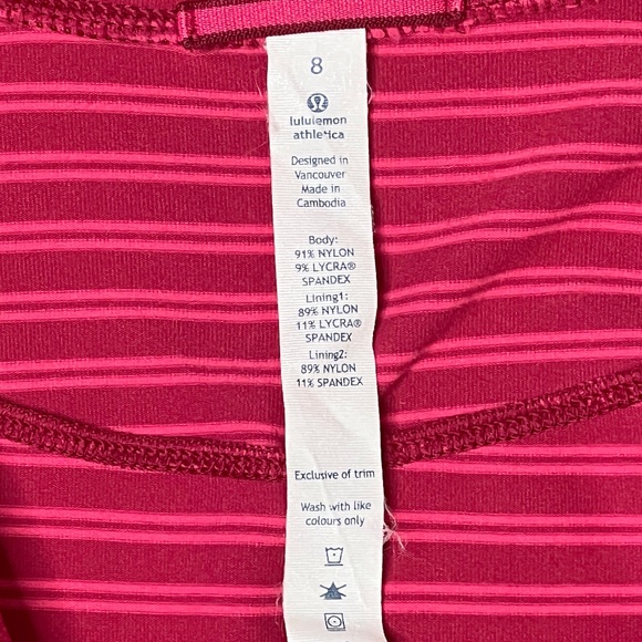 Lululemon Think Fast Pullover in Stripe Deepest Cranberry Size 8 - Picture 8 of 12